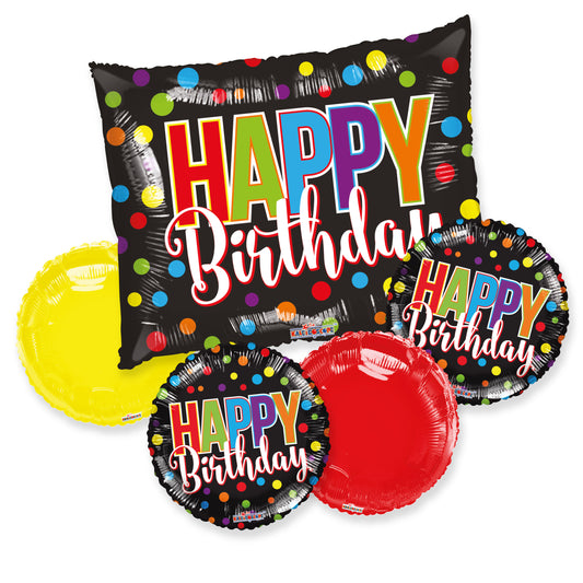 Birthday Colorful Dots Bouquet - Assortment (5 pcs)